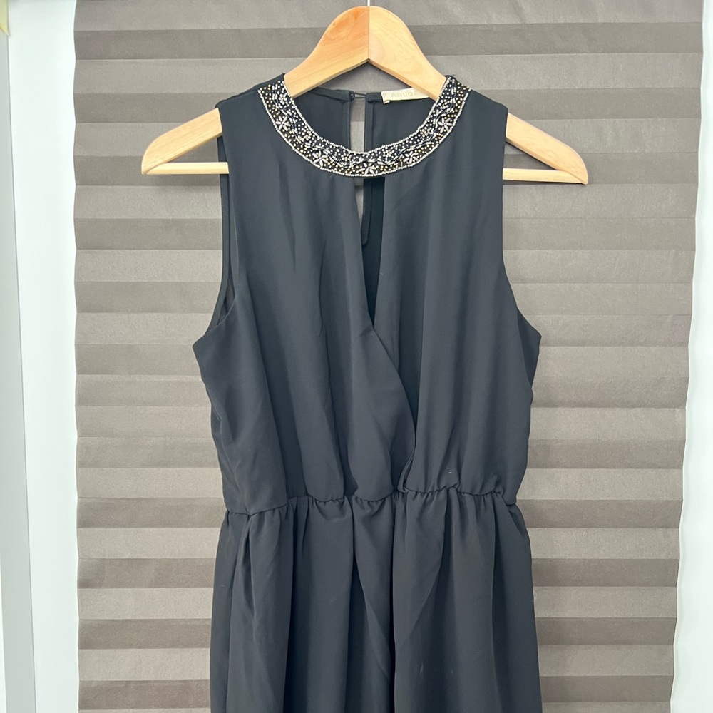 Black flowy dress with beaded design